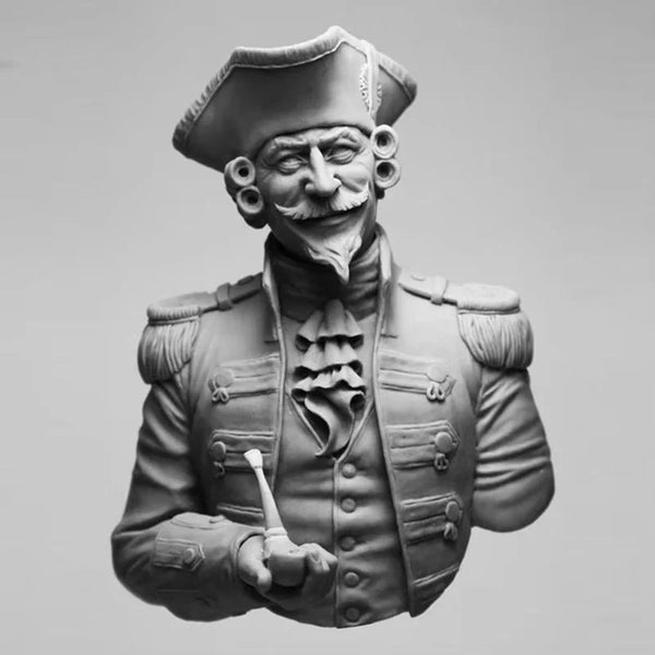 1/9 Napoleonic Officer with Bicorne and Sabre, Resin Model Bust Kit, Unassembled and Unpainted