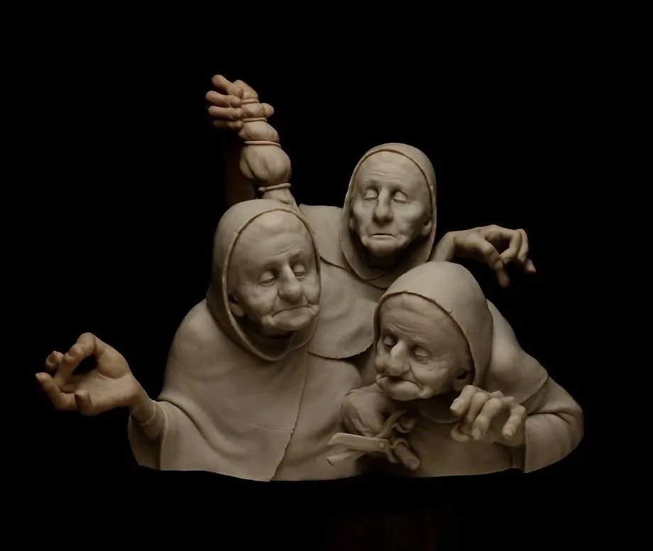 1/12 Classical Family Portrait, 3 Figures, Resin Model Bust Kit, Historical Theme, Unassembled and Unpainted