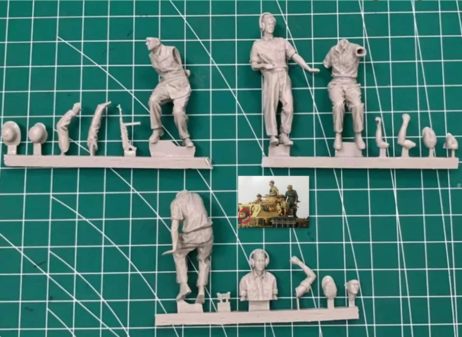 1/35 Modern Soldiers in Tactical Combat Positions, 5 Figures, Resin Model Figure Kit, Unassembled and Unpainted