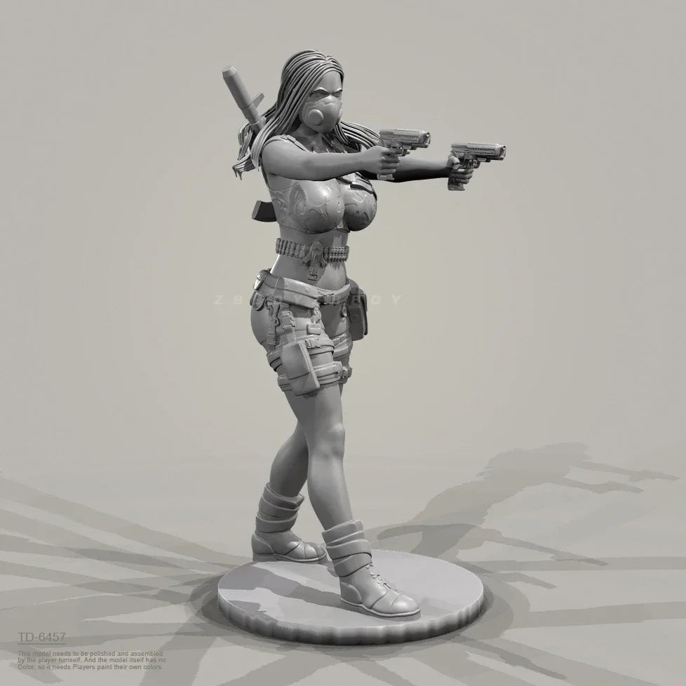 50mm Female Tactical Warrior, Resin Model Figure Kit, Unassembled and Unpainted