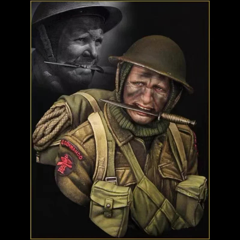 1/10 WWI British Infantry Soldier Smoking, Resin Model Bust Kit, Unassembled and Unpainted
