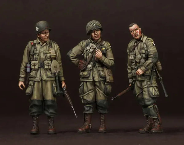 1/35 WWII US Airborne Officers, 3 Figures, Resin Model Figure Kit, Unassembled and Unpainted