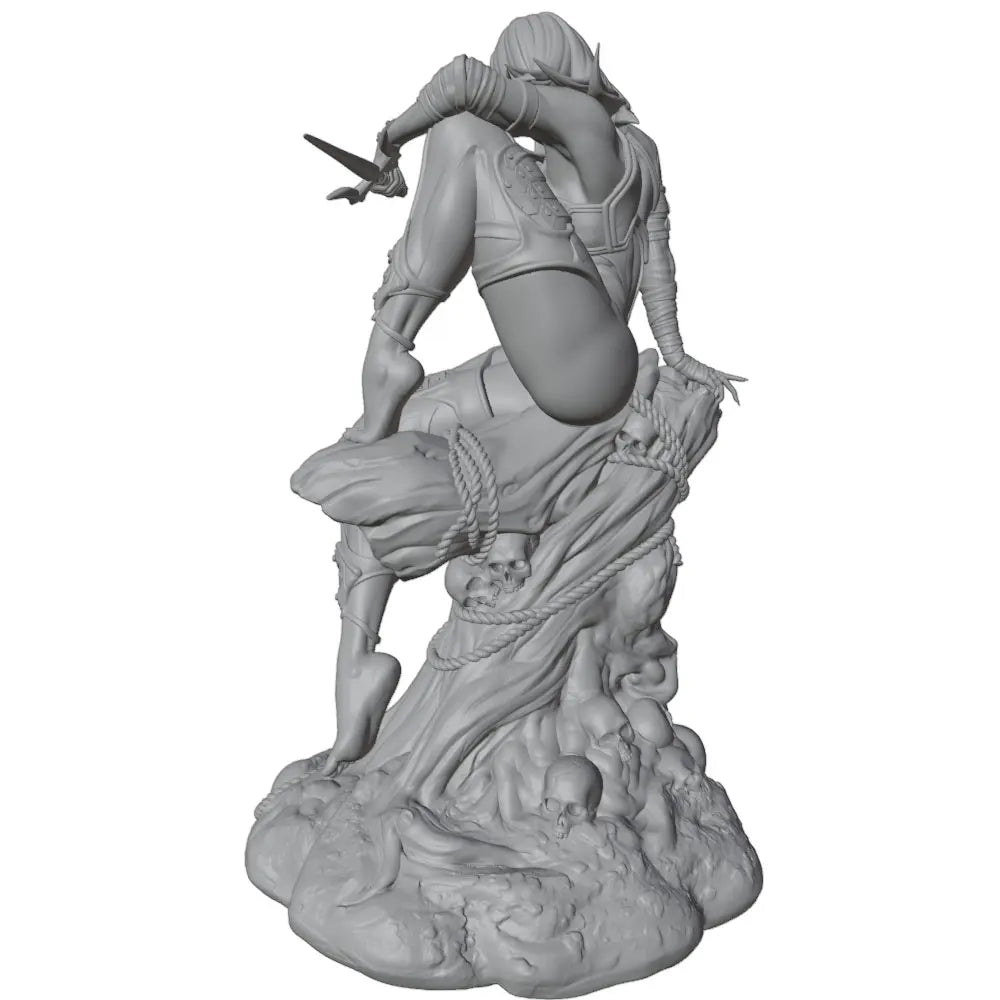 1/24 Female Spear Warriors in Combat Poses, 4 Figures, Resin Model Figure Kit, Fantasy Theme, Unassembled and Unpainted