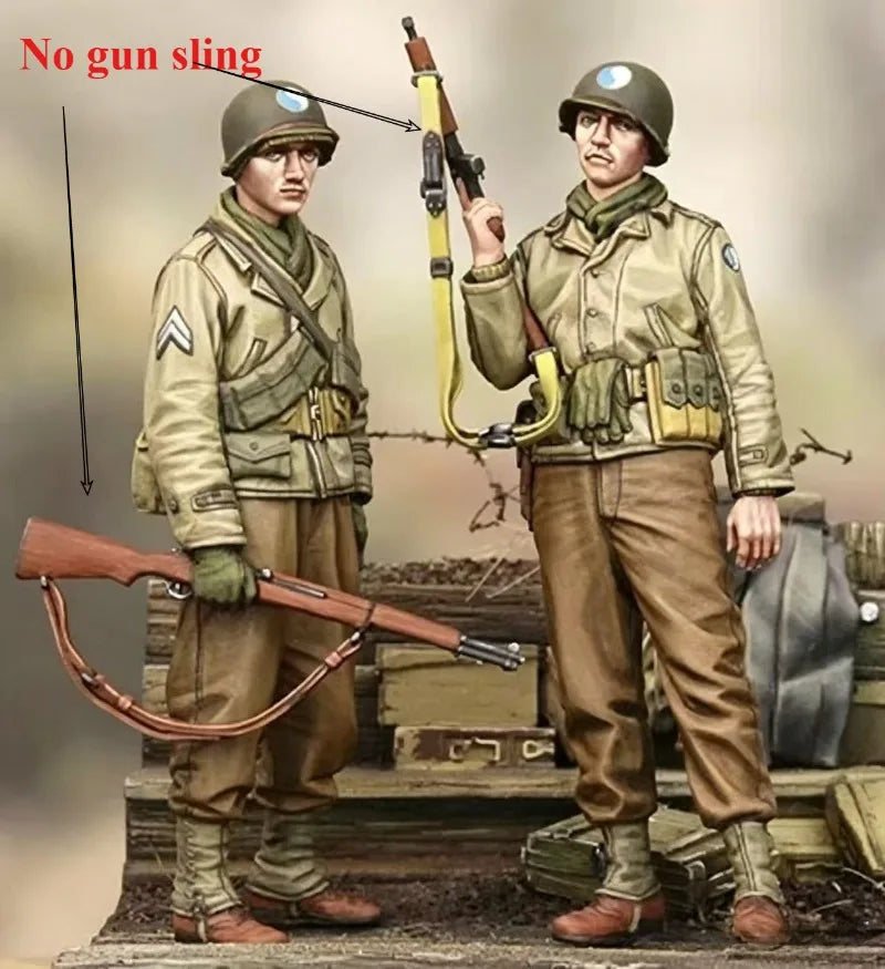 1/35 WWII US 29th Infantry Division, 2 Figures, Resin Model Figure Kit, Unassembled and Unpainted