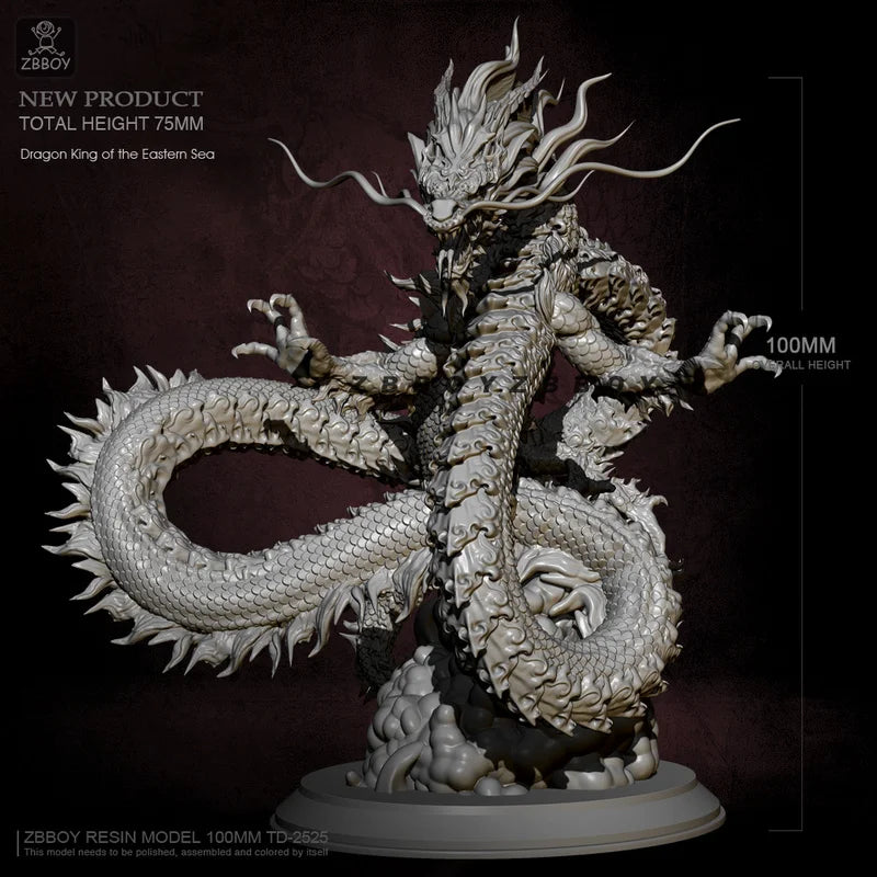 100mm East Sea Dragon King, Resin Model Figure Kit, Fantasy Theme, Unassembled and Unpainted