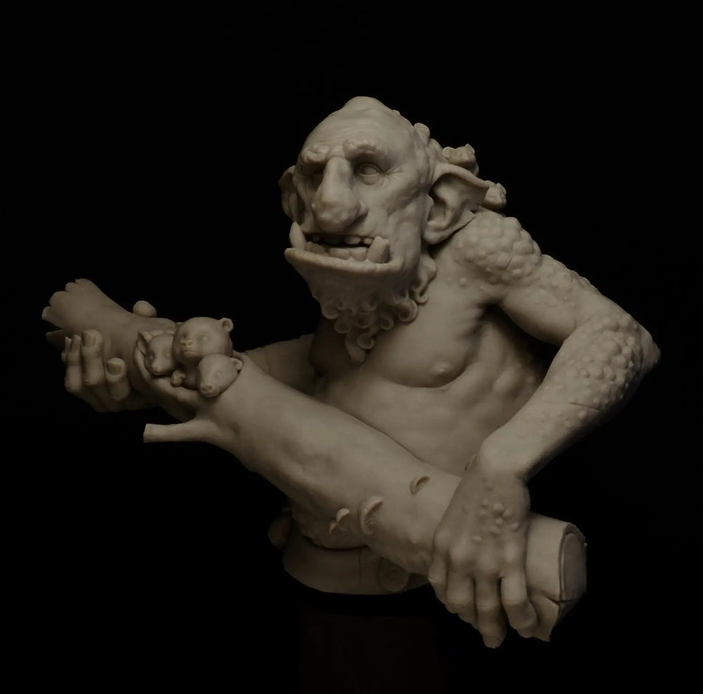 1/12 Goblin Creature, Resin Model Bust Kit, Fantasy Theme, Unassembled and Unpainted