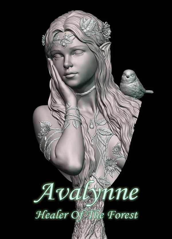1/10 Avalynne Female Healer, Resin Model Bust Kit, Fantasy Theme, Unassembled and Unpainted
