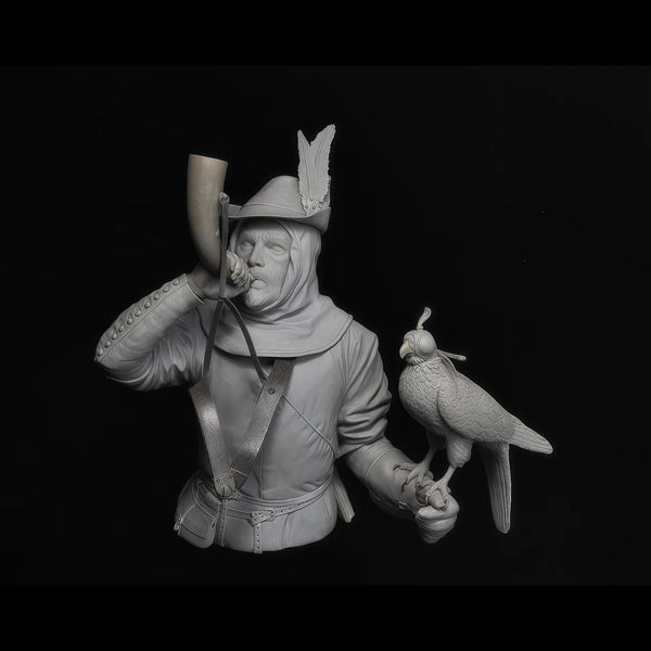 1/10 Medieval Falconer, Resin Model Bust Kit, Unassembled and Unpainted
