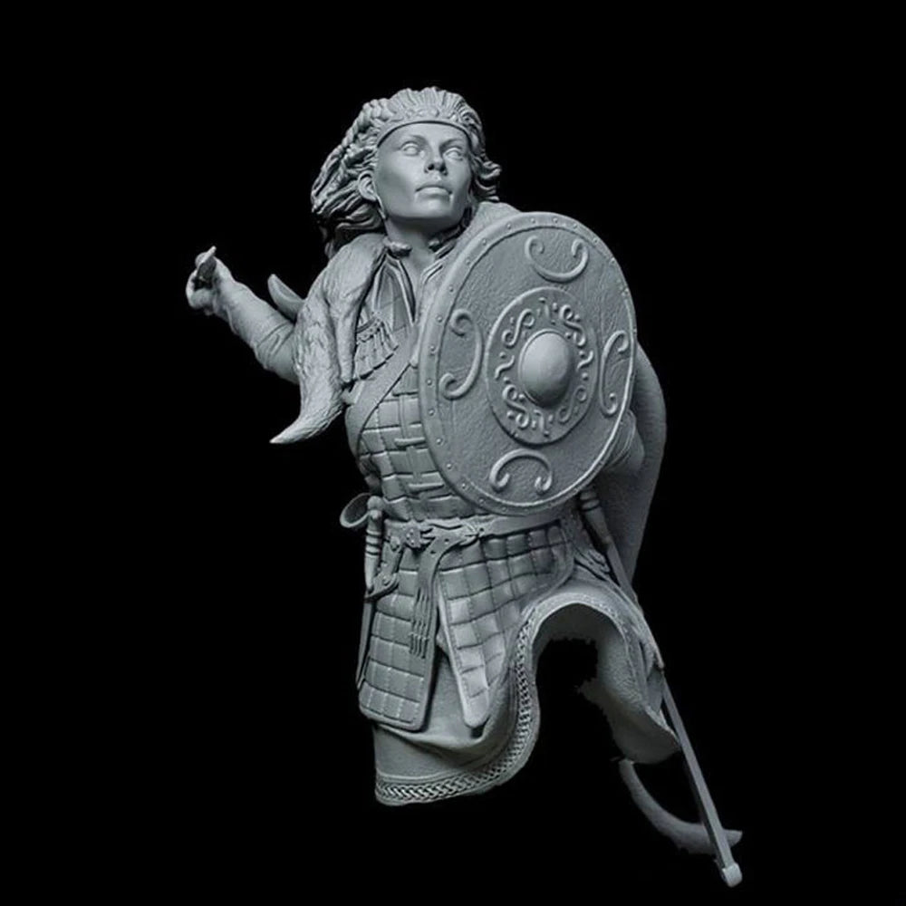 1/12 Ancient Female Warrior, Resin Model Bust Kit, Unassembled and Unpainted