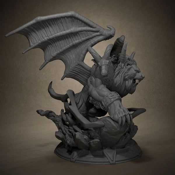Chimera Fire-breathing Monster, Resin Model Figure Kit, Fantasy Theme, Unassembled and Unpainted