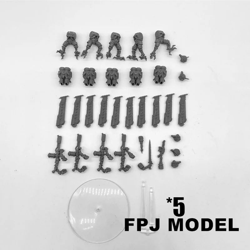 28mm Scavenger Operators, 9 Figures, Resin Model Figure Kit, Sci-Fi Theme, Unassembled and Unpainted