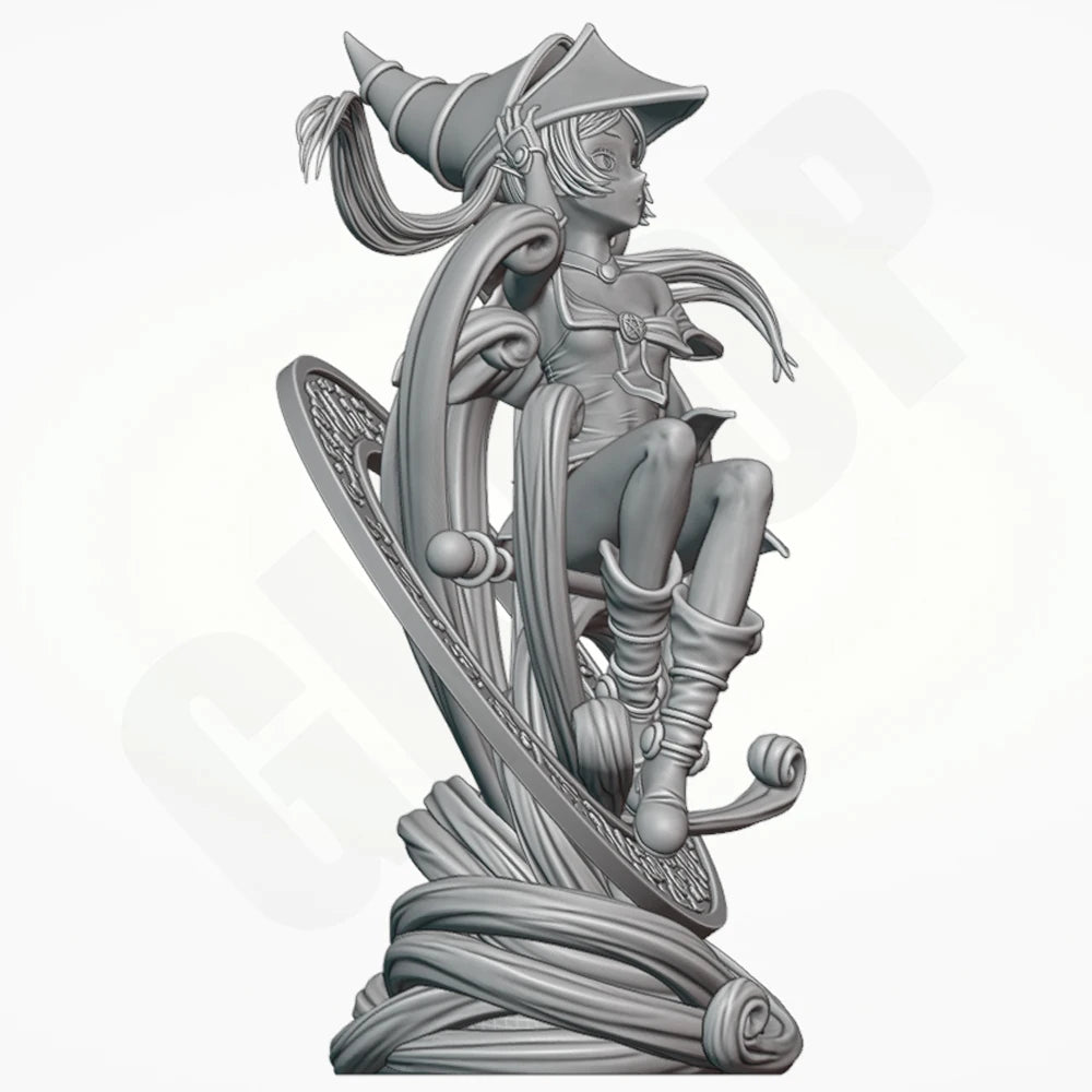 1/24 Enchantress with Ornate Scrollwork Frame, Resin Model Figure Kit, Fantasy Theme, Unassembled and Unpainted