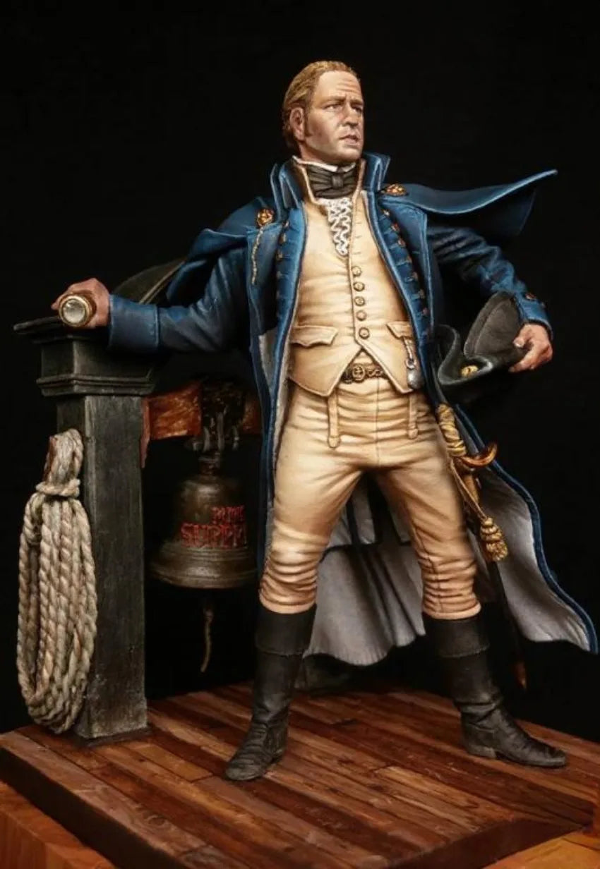 75mm Napoleonic Royal Navy Captain, Resin Model Figure Kit, Unassembled and Unpainted