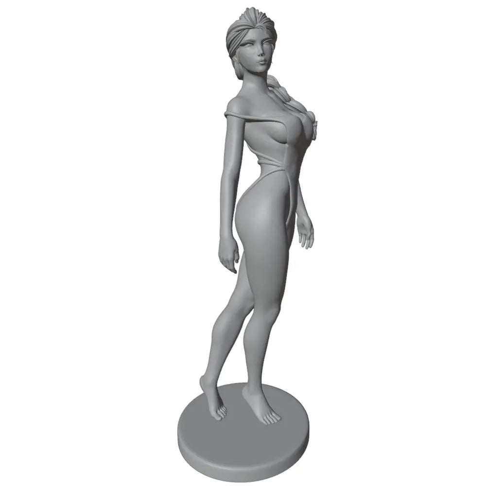 1/24 Classical Pin-up with Wrapped Hair, Resin Model Figure Kit, Unassembled and Unpainted