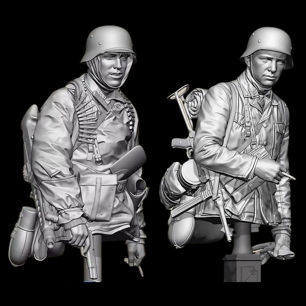 1/10 WWII German Wehrmacht Busts, 6 Figures, Resin Model Figure Kit, Unassembled and Unpainted