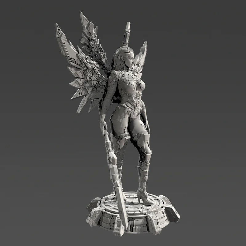 75mm Warrior with Laser Spear, Resin Model Figure Kit, Fantasy Theme, Unassembled and Unpainted