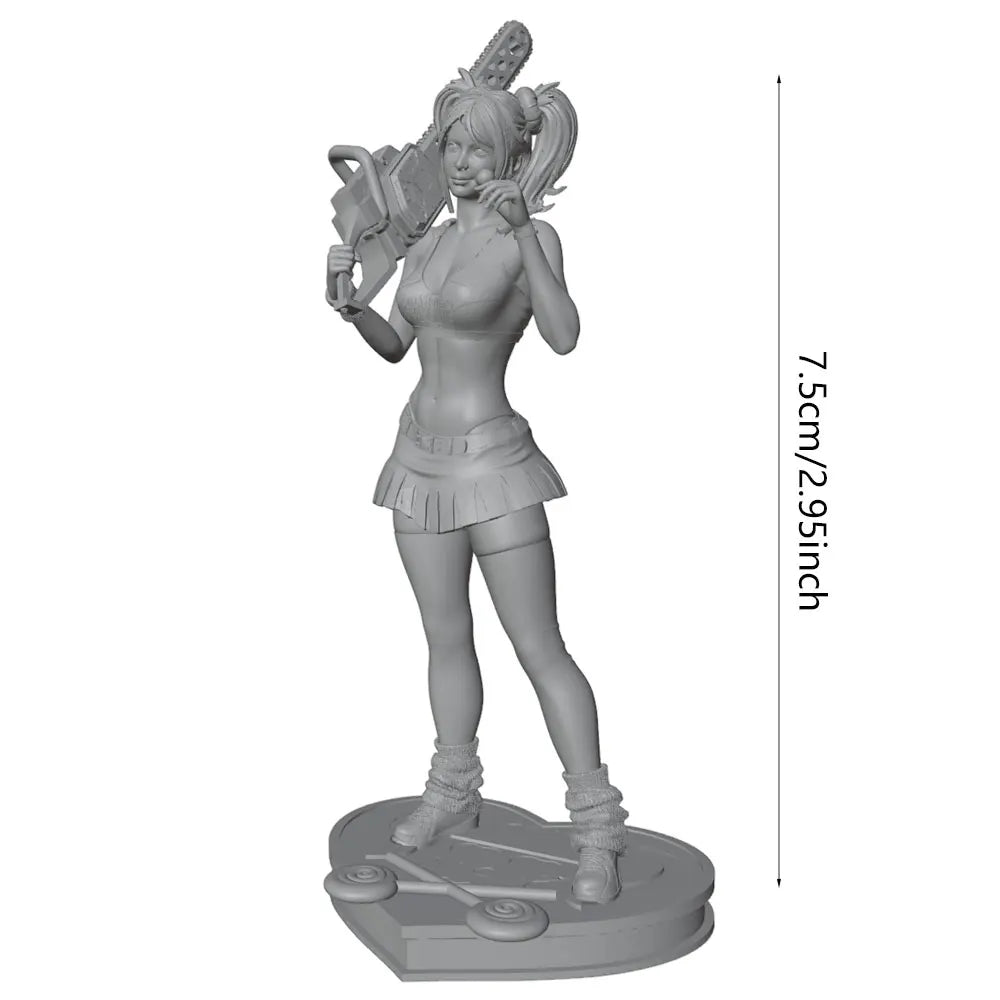 75mm Girl with Twin-Tails, Resin Model Figure Kit, Anime Theme, Unassembled and Unpainted