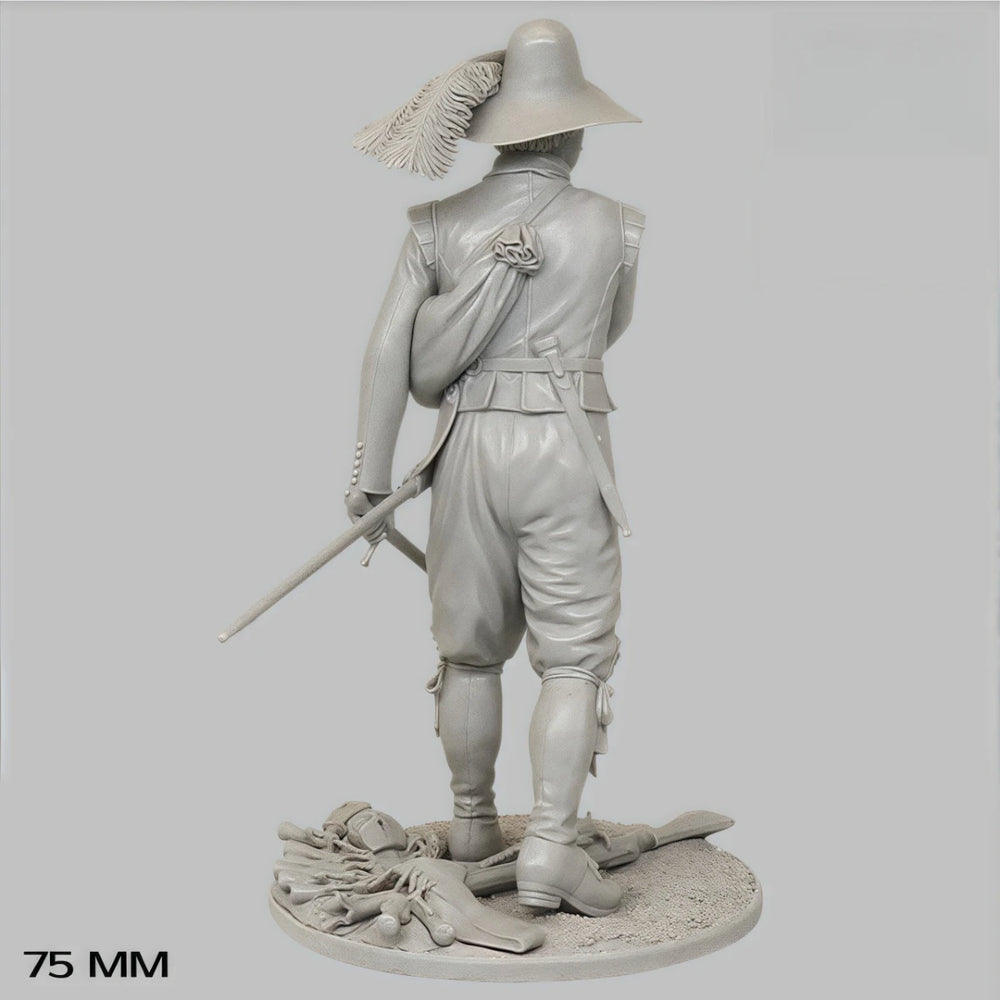 75mm Napoleonic French Officer with Sabre, Resin Model Figure Kit, Unassembled and Unpainted