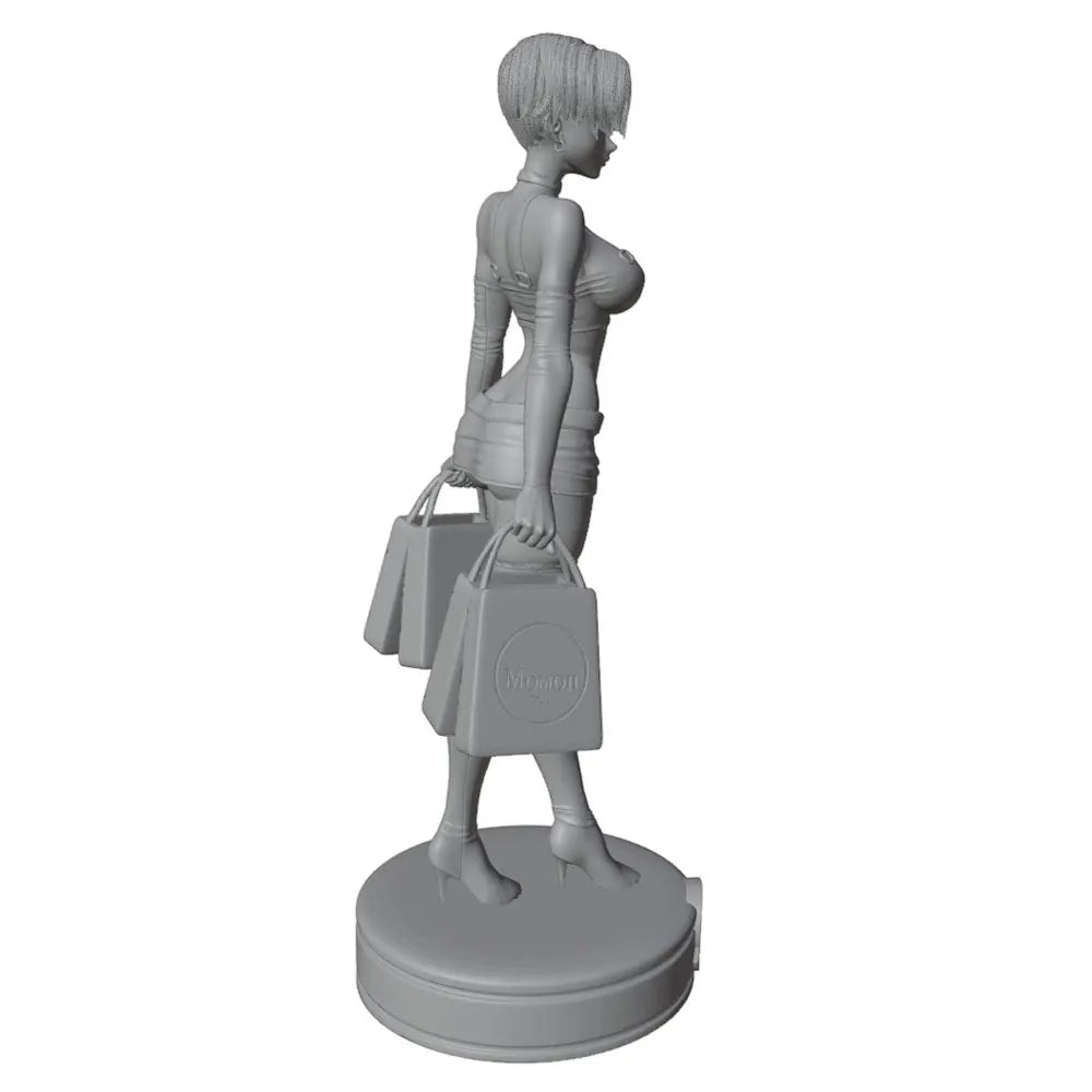 1/24 Modern Shopping Girl, Resin Model Figure Kit, Anime Theme, Unassembled and Unpainted