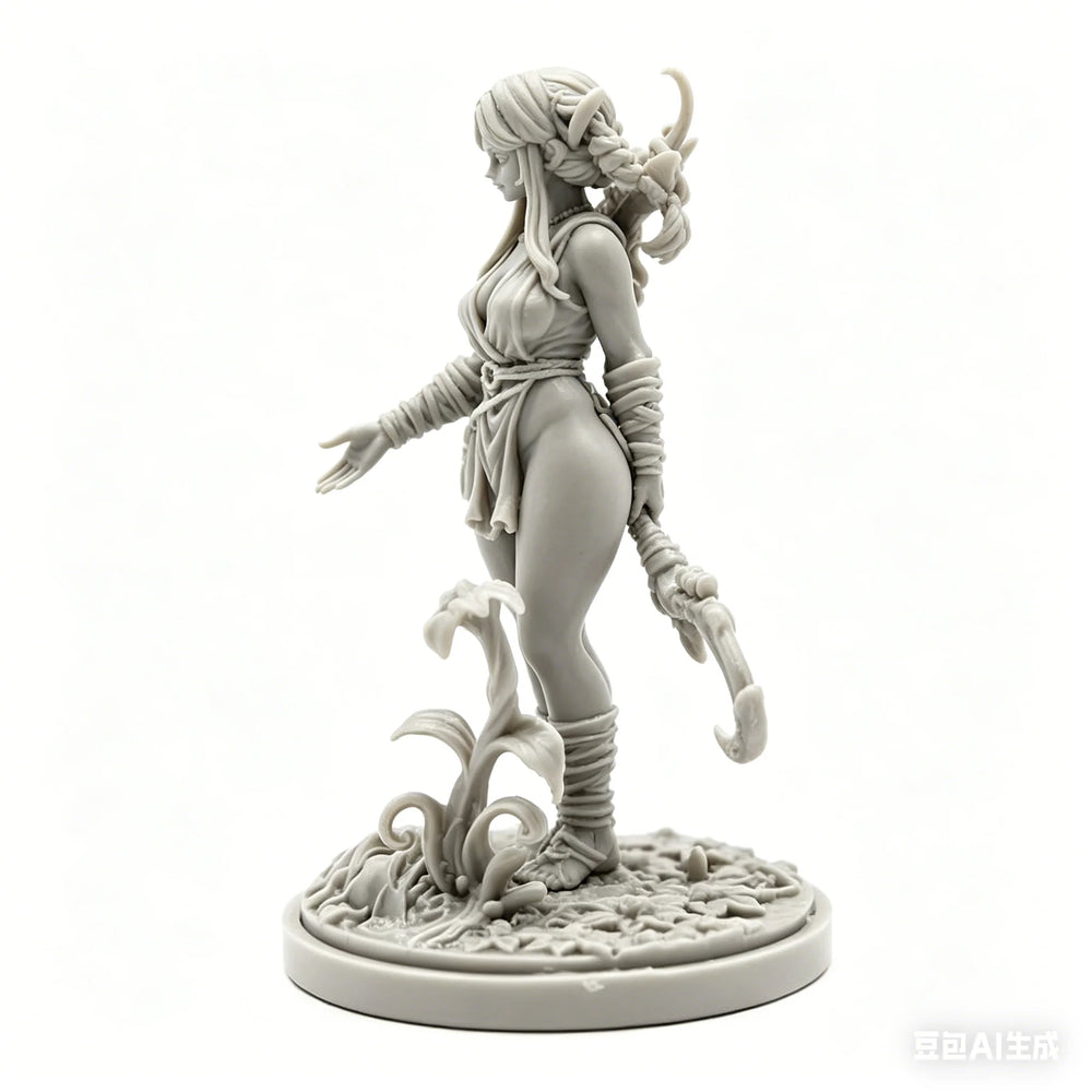 38mm Female Demon Warrior, Resin Model Figure Kit, Fantasy Theme, Unassembled and Unpainted