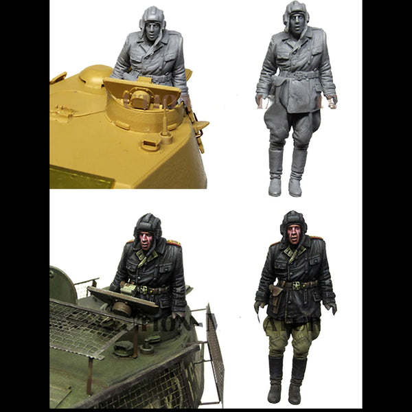 1/35 WWII Soviet Tank Crewman in Padded Coat, Resin Model Figure Kit, Unassembled and Unpainted