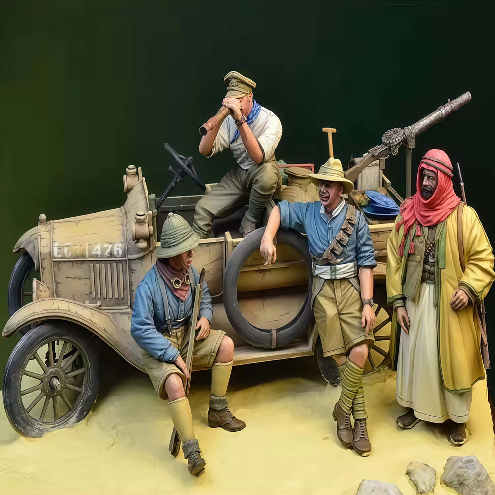 1/35 WWI Militia, 5 Figures, Resin Model Figure Kit, Unassembled and Unpainted