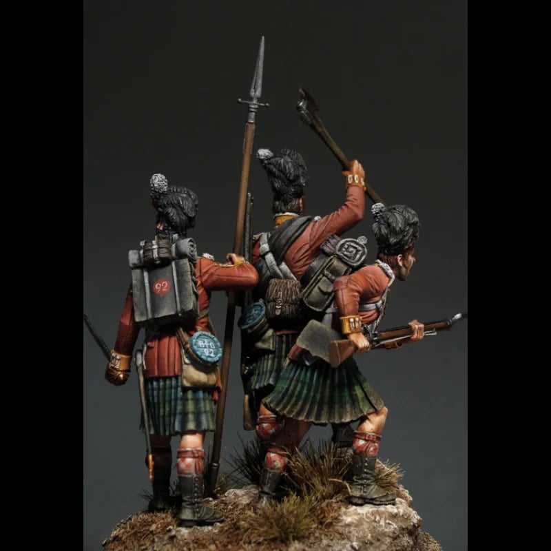 54mm Ancient Roman Legionaries Advancing with Spear, 3 Figures, Resin Model Figure Kit, Unassembled and Unpainted