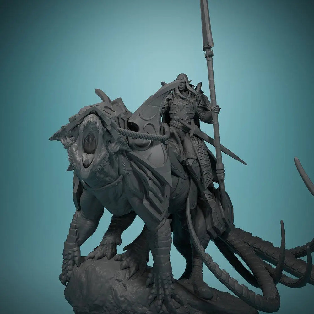 Medieval Fantasy Mounted Knight, Resin Model Figure Kit, Unassembled and Unpainted