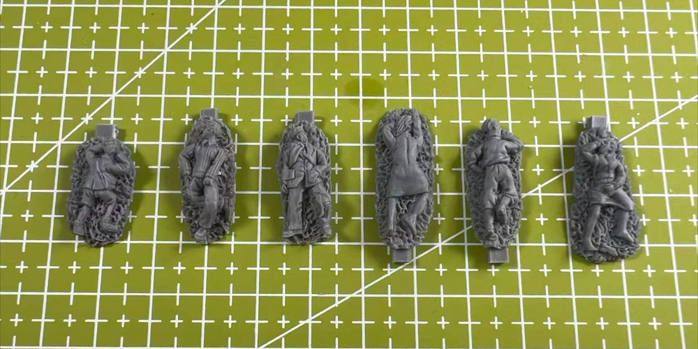 1/72 Soldiers & Civilians, 6 Figures, Resin Model Figure Kit, Military Theme, Unassembled and Unpainted