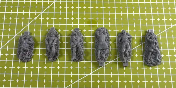 1/72 Soldiers & Civilians, 6 Figures, Resin Model Figure Kit, Military Theme, Unassembled and Unpainted