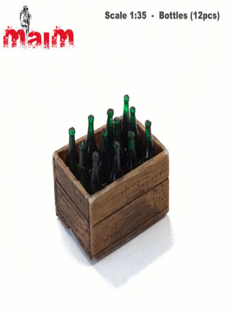 1/35 Bottles Crate, Resin Model Accessory Kit, Military Theme, Unpainted