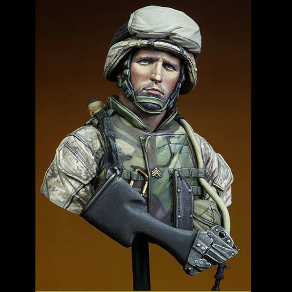 1/10 Modern USMC Soldier Fallujah 2004, Resin Model Bust Kit, Unassembled and Unpainted