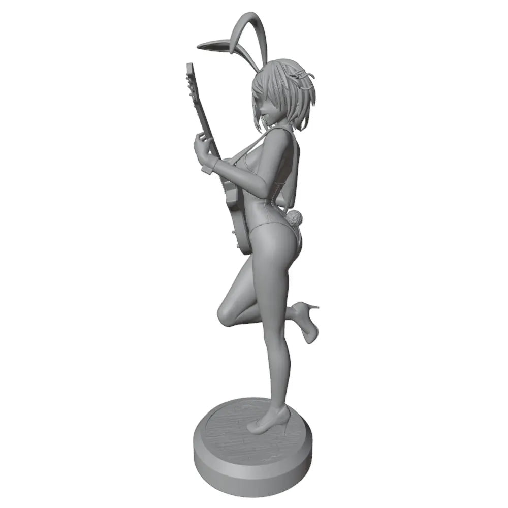 75mm Anime Bunny Girl with Guitar, Resin Model Figure Kit, Unassembled and Unpainted