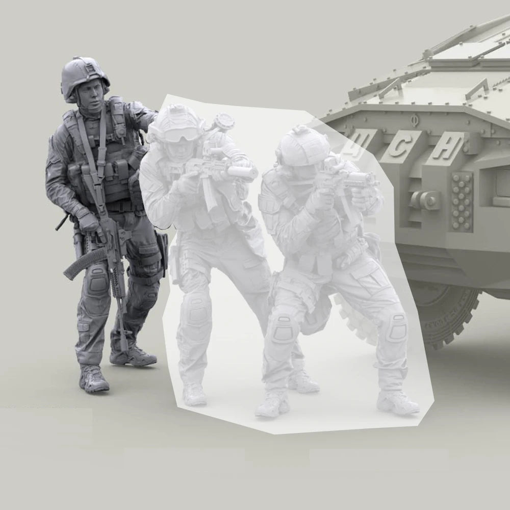 1/35 Modern Combat Infantry in Plate Carriers, 6 Figures, Resin Model Figure Kit, Unassembled and Unpainted