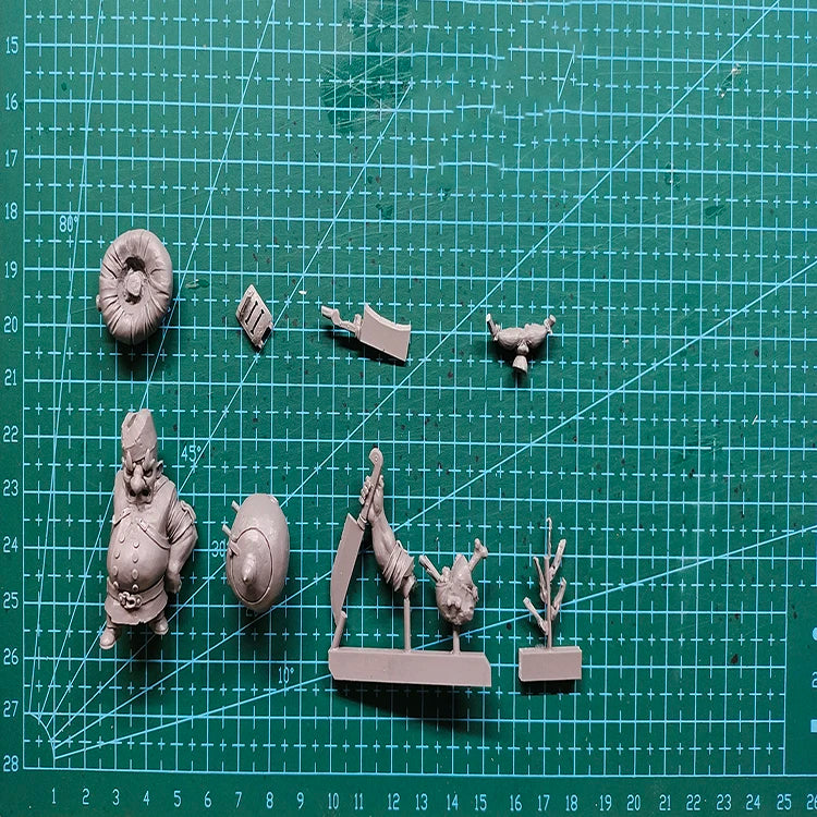 49mm Dwarf Warrior with Feathered Beard, Resin Model Figure Kit, Fantasy Theme, Unassembled and Unpainted