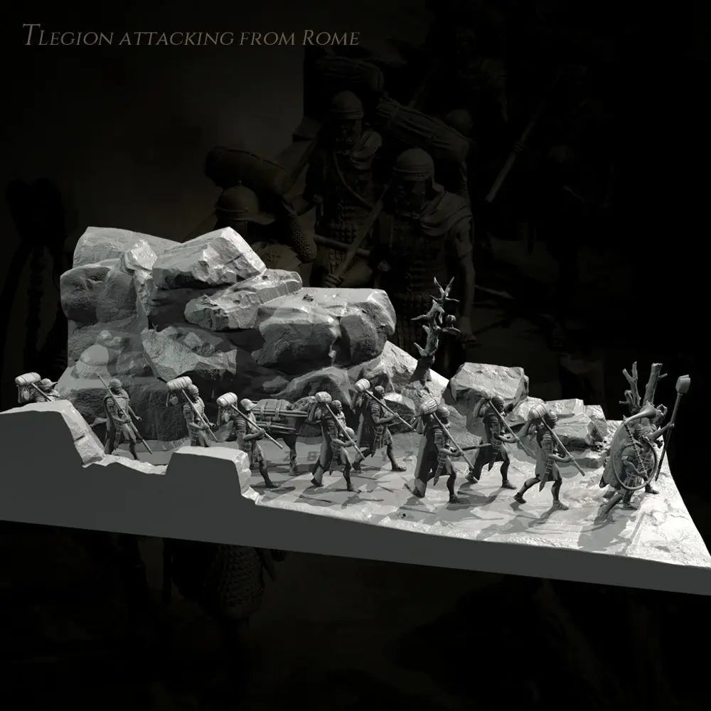 50mm Ancient Roman Legion, 25 Figures, Resin Model Diorama Kit, Unassembled and Unpainted