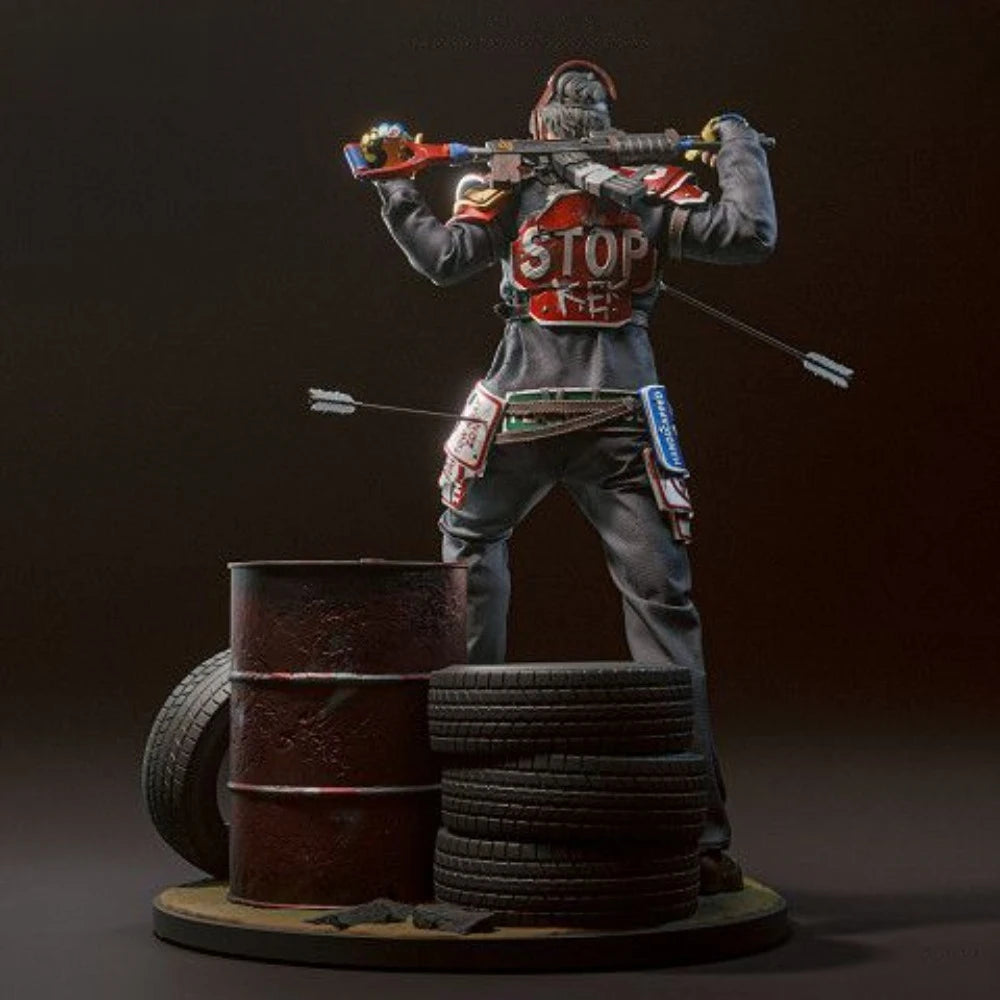 Post-Apocalyptic Survivors, 4 Figures, Resin Model Figure Kit, Sci-Fi Theme, Unassembled and Unpainted