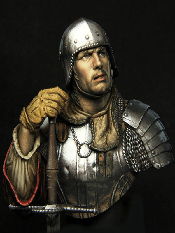 1/10 Medieval Armored Military Officer, Resin Model Bust Kit, Unassembled and Unpainted