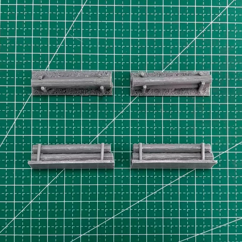 1/72 WWII Anti-Tank Log Barriers, Resin Model Accessory Kit, Unpainted
