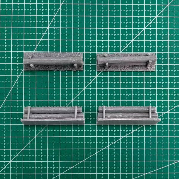 1/72 WWII Anti-Tank Log Barriers, Resin Model Accessory Kit, Unpainted