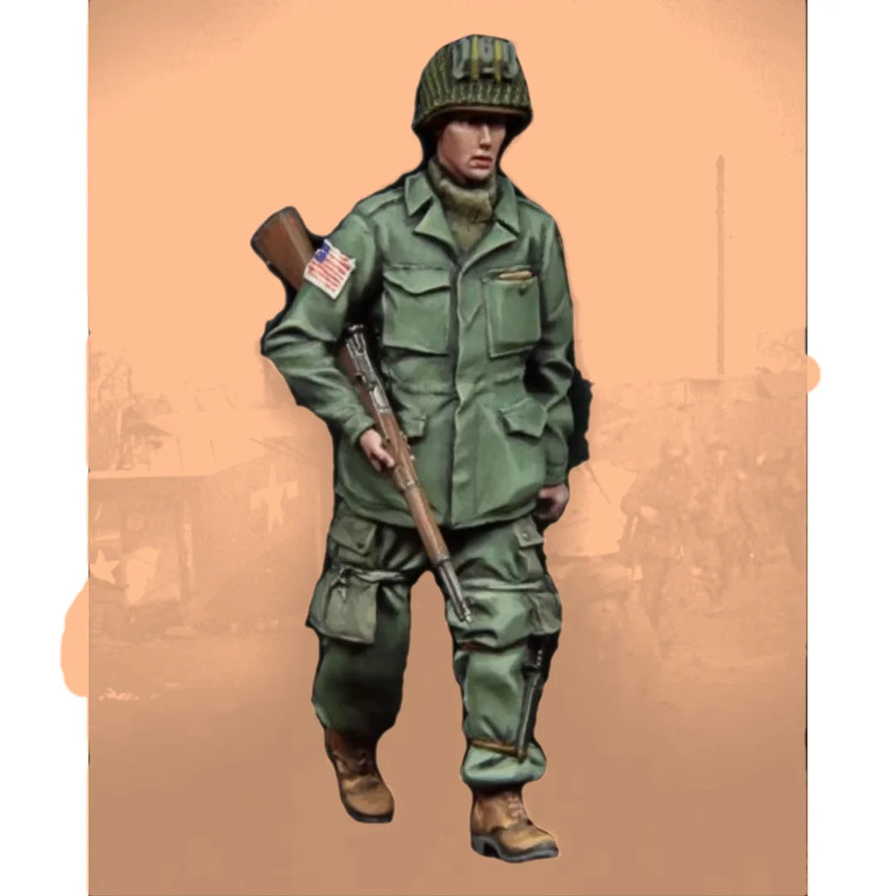 1/35 WWII US Rifleman with M1 Garand, Resin Model Figure Kit, Unassembled and Unpainted