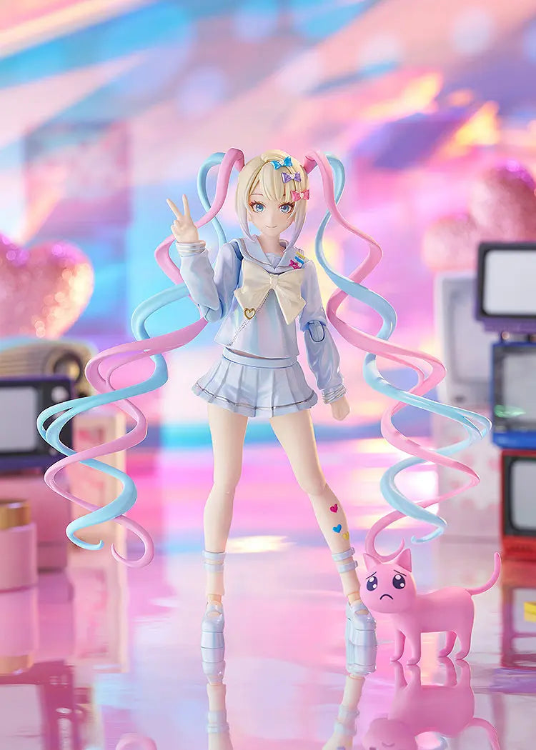 Magical Girl with Twin Pigtails and Pink Ribbons, Resin Model Figure Kit, Anime Theme, Unassembled and Unpainted