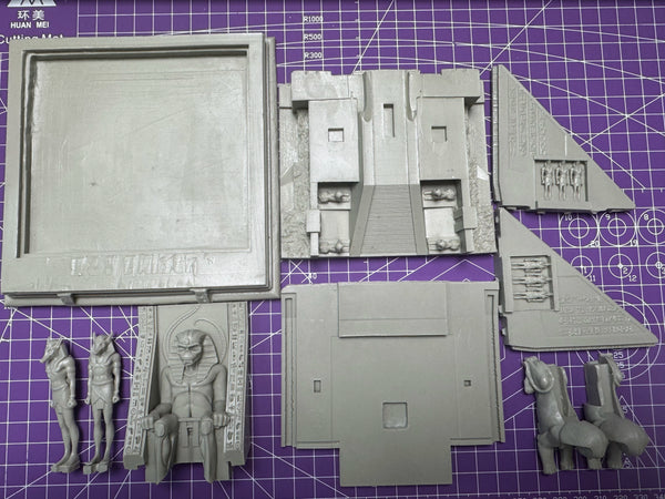 1/24 Ancient Egyptian Temple Pharaoh, 5 Figures, Resin Model Diorama Kit, Unassembled and Unpainted