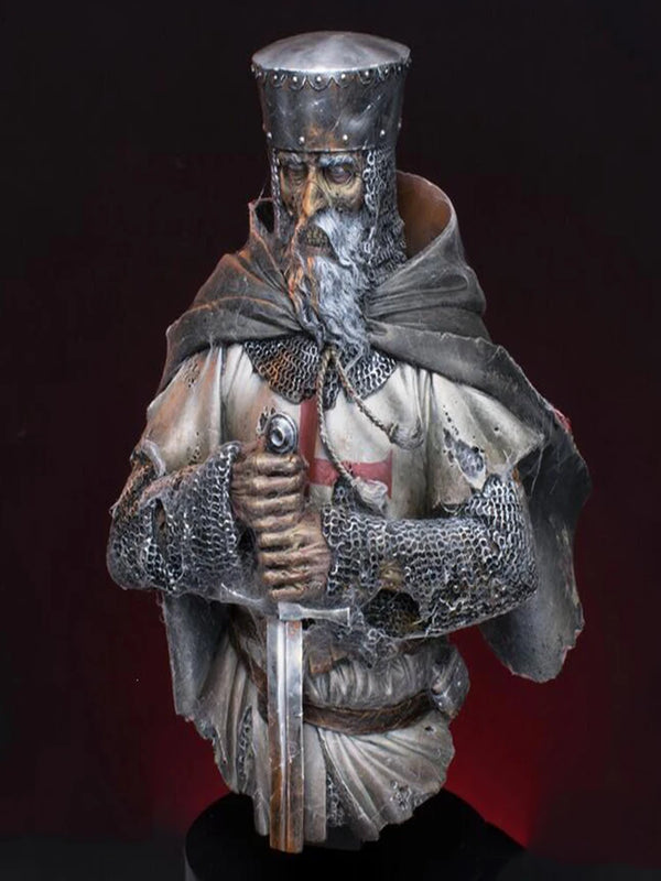 1/12 Medieval King with Braided Beard and Sword, Resin Model Bust Kit, Unassembled and Unpainted