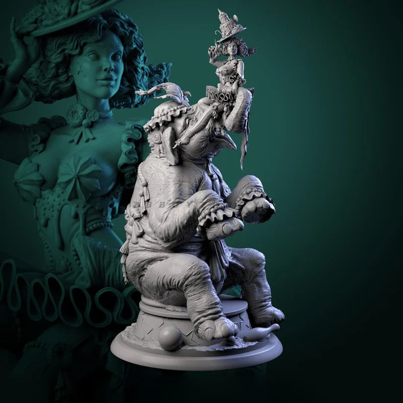 115mm Circus Performers, 6 Figures, Resin Model Figure Kit, Fantasy Theme, Unassembled and Unpainted