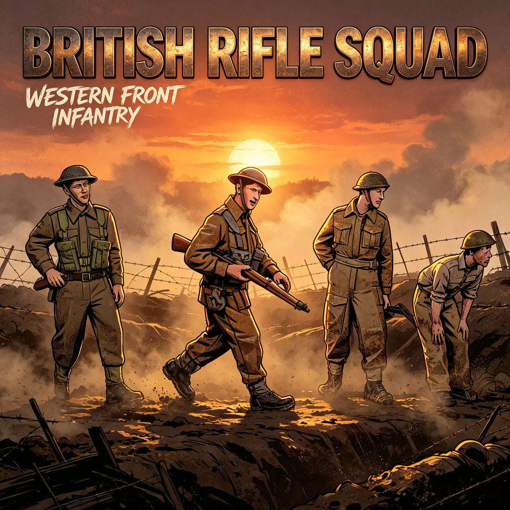 1/35 WWI British Infantry Squad, 4 Figures, Resin Model Figure Kit, Unassembled and Unpainted