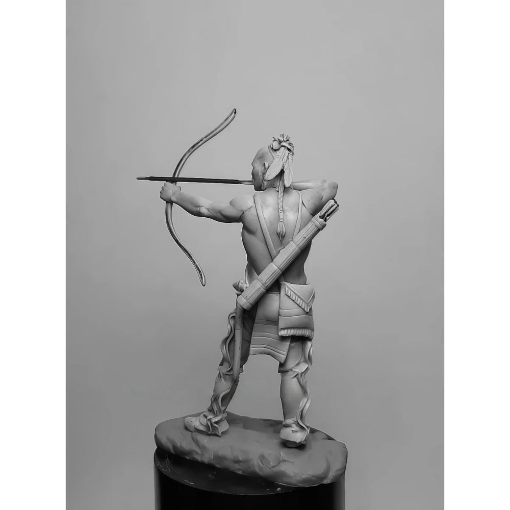 54mm American Civil War Iroquois Warrior with Bow and Sword, 3 Figures, Resin Model Figure Kit, Unassembled and Unpainted