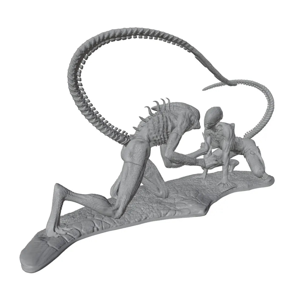 1/24 Alien Creature, 3 Figures, Resin Model Diorama Kit, Fantasy Theme, Unassembled and Unpainted