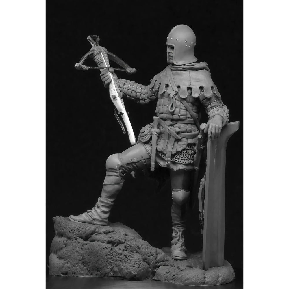 54mm Medieval European Crossbowman, Resin Model Figure Kit, Unassembled and Unpainted