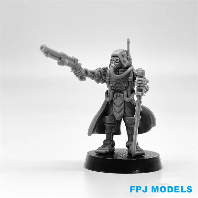 28mm Scavenger Stalkers, 5 Figures, Resin Model Figure Kit, Sci-Fi Theme, Unassembled and Unpainted